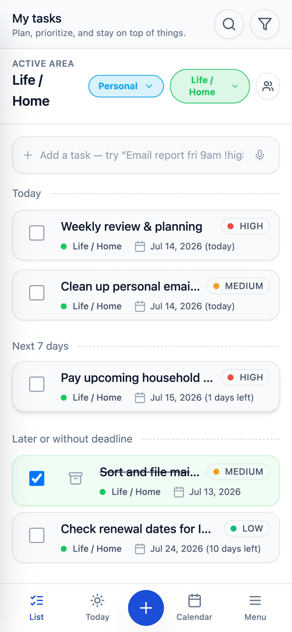 Croniqs Task List View